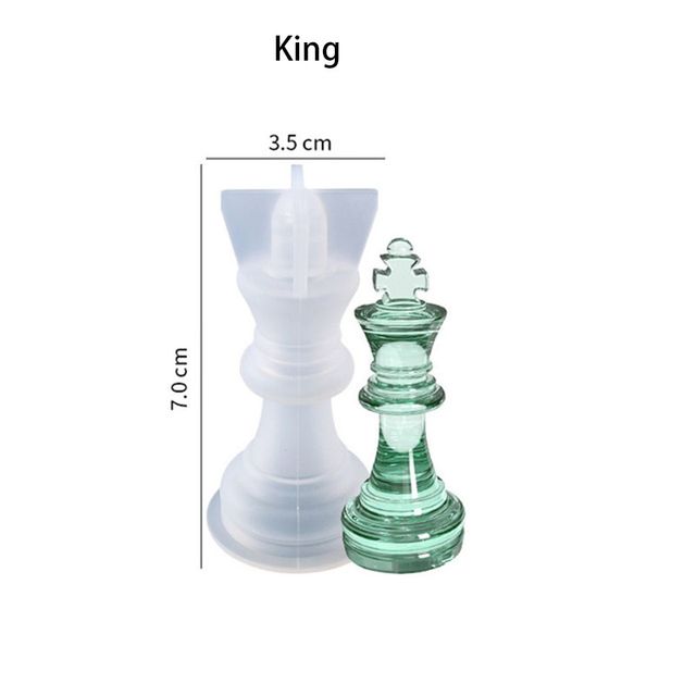 1PC International Chess Silicone Molds Crystal UV Epoxy Resin Checkerboard Mould for DIY Crafts Making Tools: King