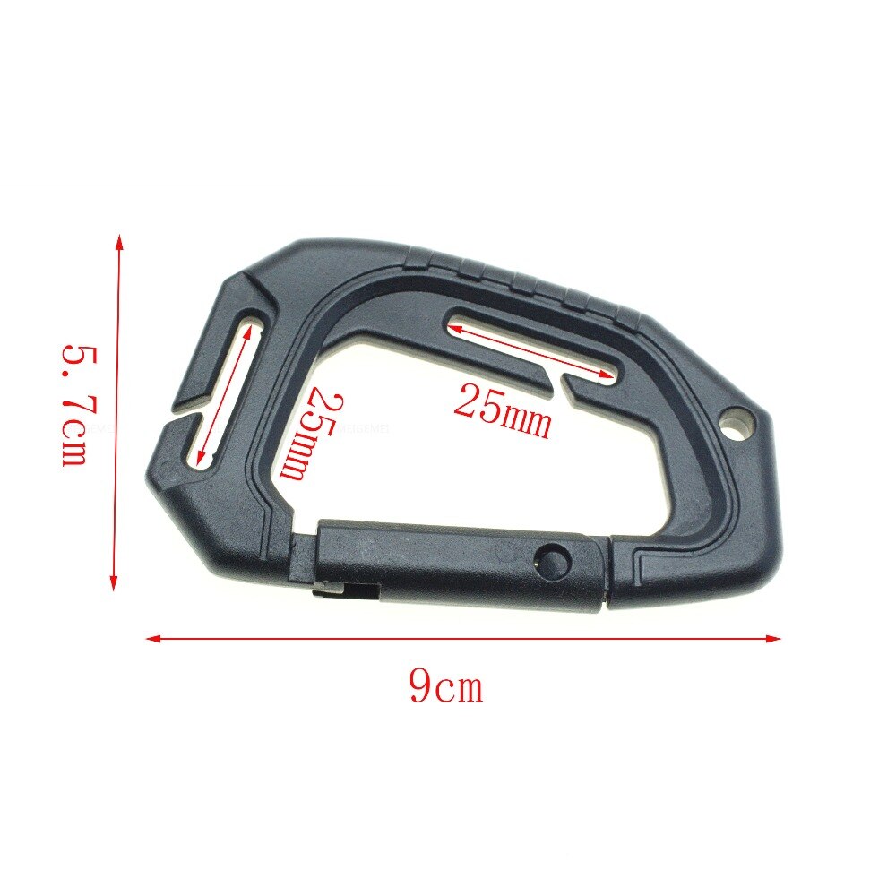1pcs/pack D Shape 200LB Plastic Snap Clip Carabiner Mountaineering Buckle Outdoor Hanging Keychain Hook Climbing Accessories