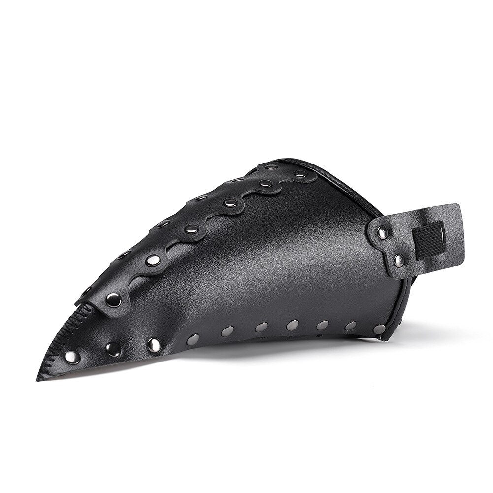 Hvid sort pest læge pu læder maske halloween fugl lang næse næb steampunk masker: Pbm 007bk