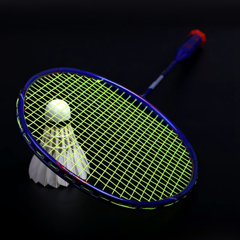 8U Professionele Full Carbon Ultralight Badminton Racket Strung Spanning 30LBS Professionele Rackets Geschenkdoos Trainning Racket -40: Blue