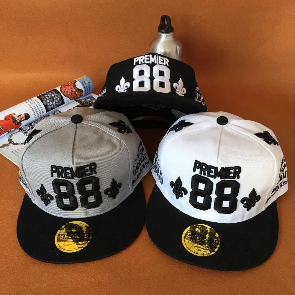 basketbal 88 zwart/wit Nummer rand verstelbare baseball snapback hoeden voor mannen en vrouwen hip hop katoen heren /vrouwen zonnekap