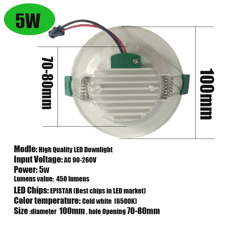 LED Downlight 18W 15W 12W 9W 5W 3W Ronde Verzonken Lamp 220V 110V Led Llight Woonkamer Plafond Kantoor LED Down Light Spot Light