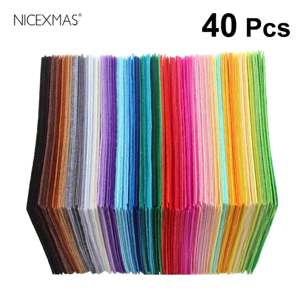 40pcs Multicolour Nonwoven Fabric Sheets Children DIY Handmade Craft Work 10x15cm Material Accessories (Random Colors)