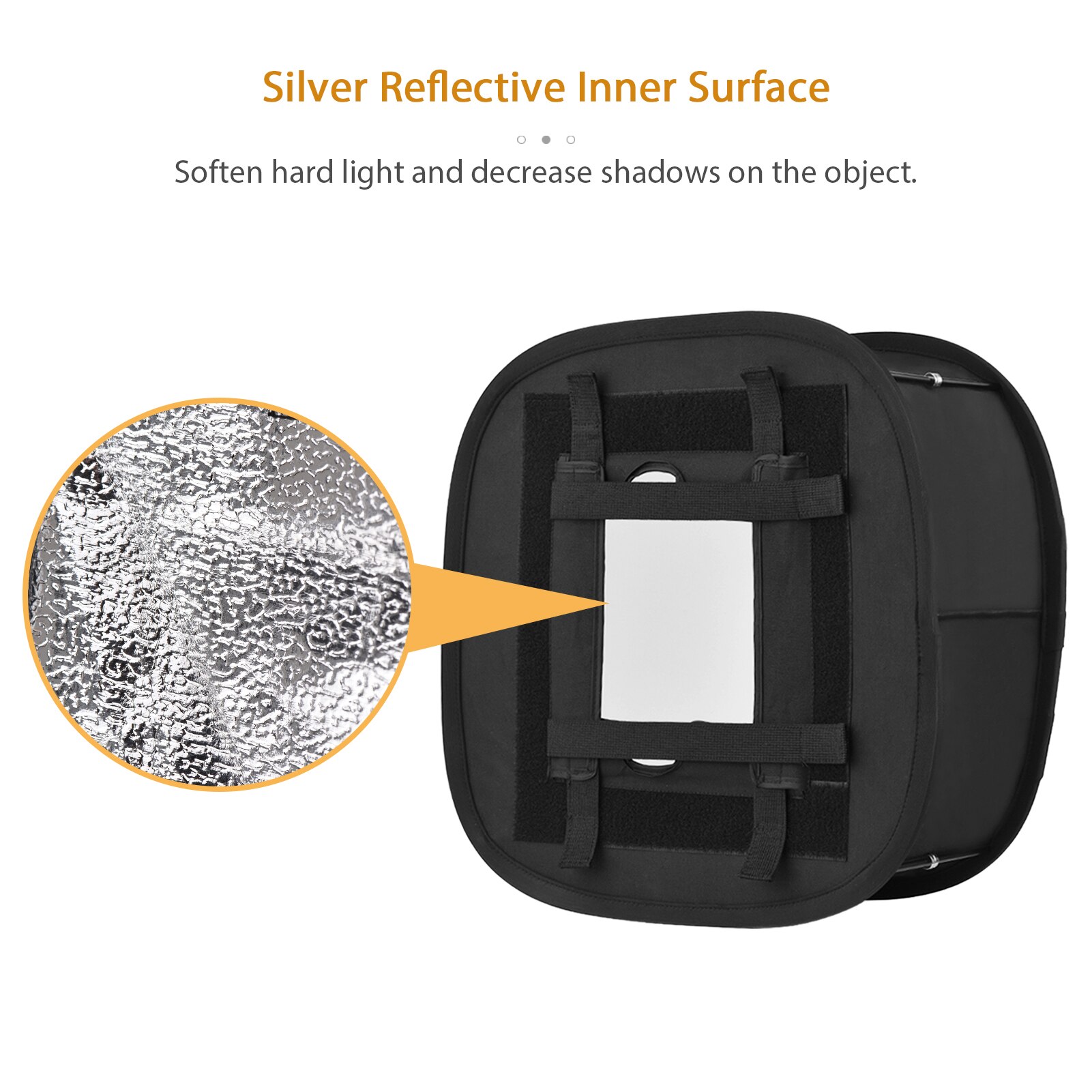 40x40cm Collapsible Softbox Diffuser for 660 LED Light Panels 21.5x18cm Opening with Fixing Strap for Studio Photography