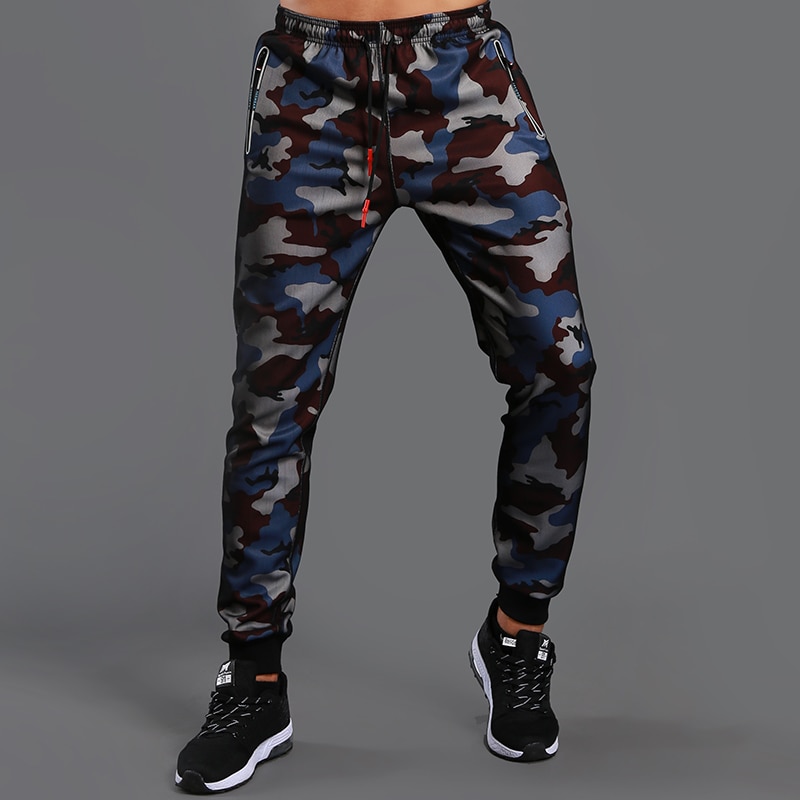 LANTECH Mannen Broek Running Joggers Training Sport Camouflage Sportkleding Fitness Oefening Run Gym Broek Pocket Broek Rits