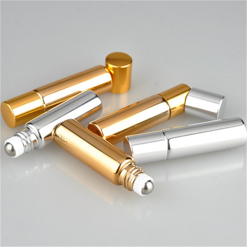 5 ML Metalen Roller Hervulbare Fles Etherische Oliën Roll-on Glazen Parfumflesjes Draagbare Mini parfum fles & Reiziger lege Par
