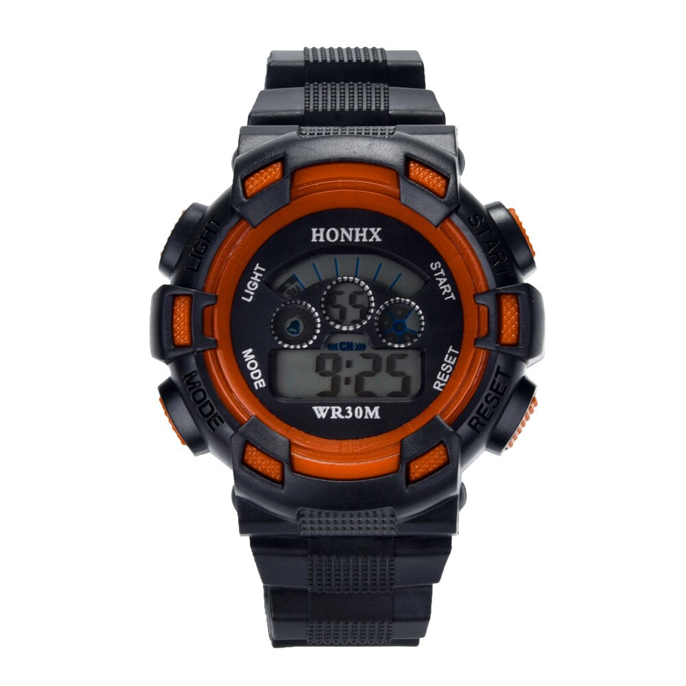 Student Waterproof Children Boys Digital LED Sports Watch Kids Alarm Date Watch Casual Electronic Simplicity Round Watch: D