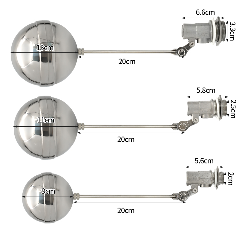 Rvs Watertank Vlotterklep Uitschakeling Vlotter Bal Waterniveauregeling Flow Control Vlotter Sensor Klep DN15 DN20 DN25