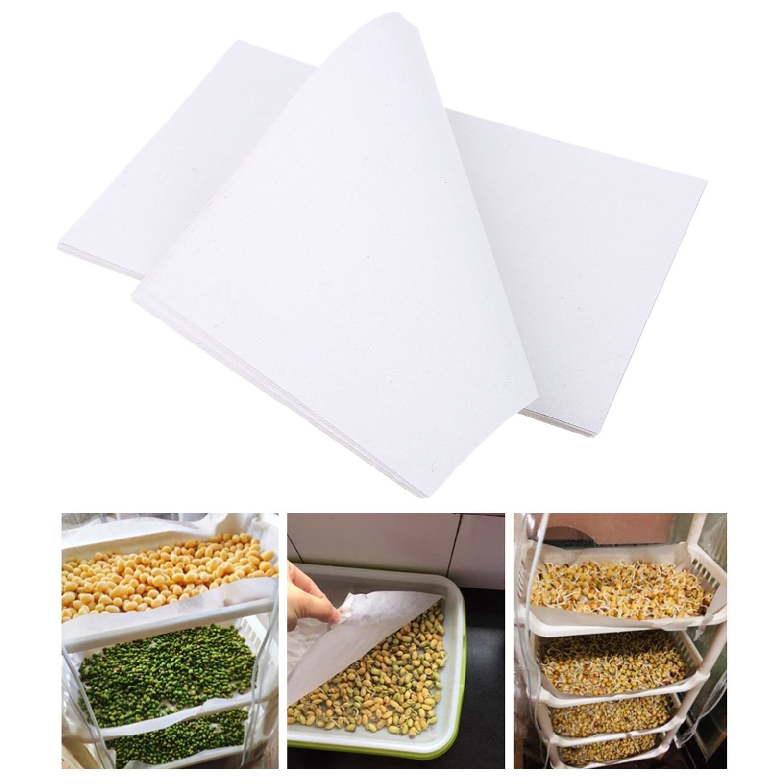 100Pcs Soilless Cultivation Nursery Paper Sprouts Plate Seedling Tray Germination Nursery Moisturizing Paper Vegetable Plantings