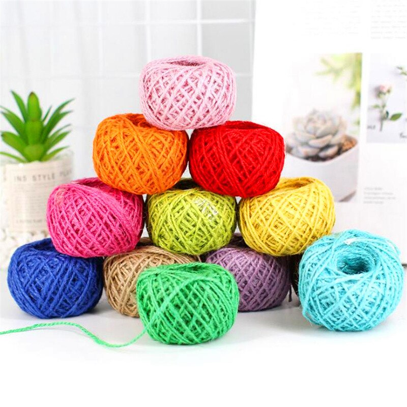 25Meter/roll Natural Hessian Burlap Jute Twine Rope for Wedding Party Decor Ribbon for DIY Party Craft Decorations