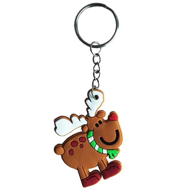 Kerstversiering Pvc Zacht Rubber Herten Oude Man Sleutelhanger Kerstboom Kleine Hanger Kerst Slee Leuke Charm: deer