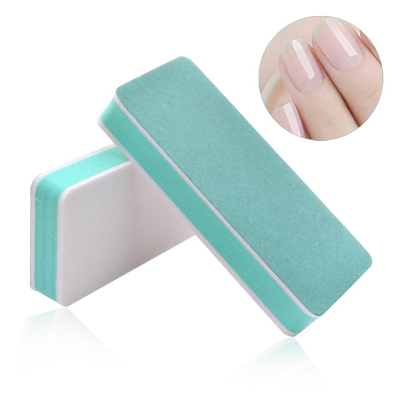 Pro 5 Stks/partij Nail Buffer Blok Polish Schuren Nail File Manicure Nail Art Tips Tool Groen Zand Oppervlak Spons nail Art Tool