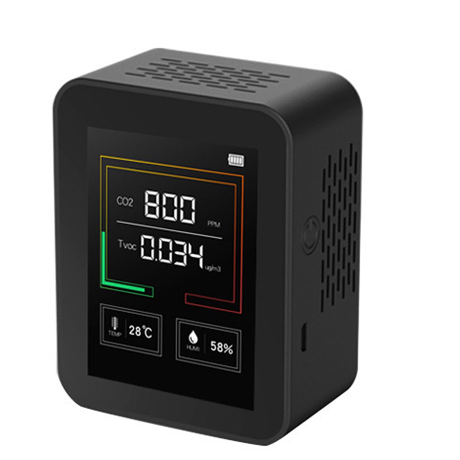 CO2 Concentration Detector Indoor Pollutant TVOC Air Analysis Temperature and Humidity Detection Portable Detector