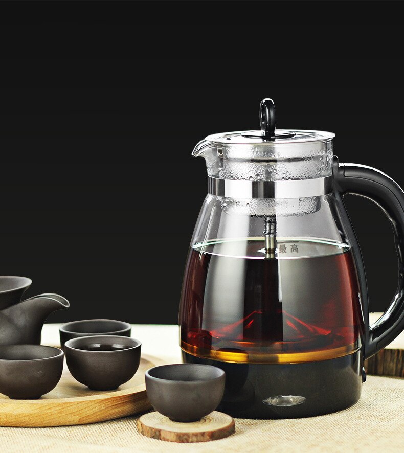 Electric Kettle Coffee Maker Tea Black Pu 'er Glass Steam Teapot Automatic -Type Set 600W 1L Samovar