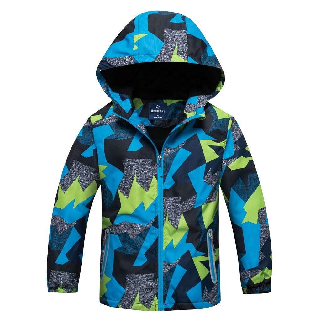 Spring Autumn Children Jacket For Boy Kids Fleece Warm Coat Kids Hooded Zipper Windbreakers Waterproof Kids Clothes