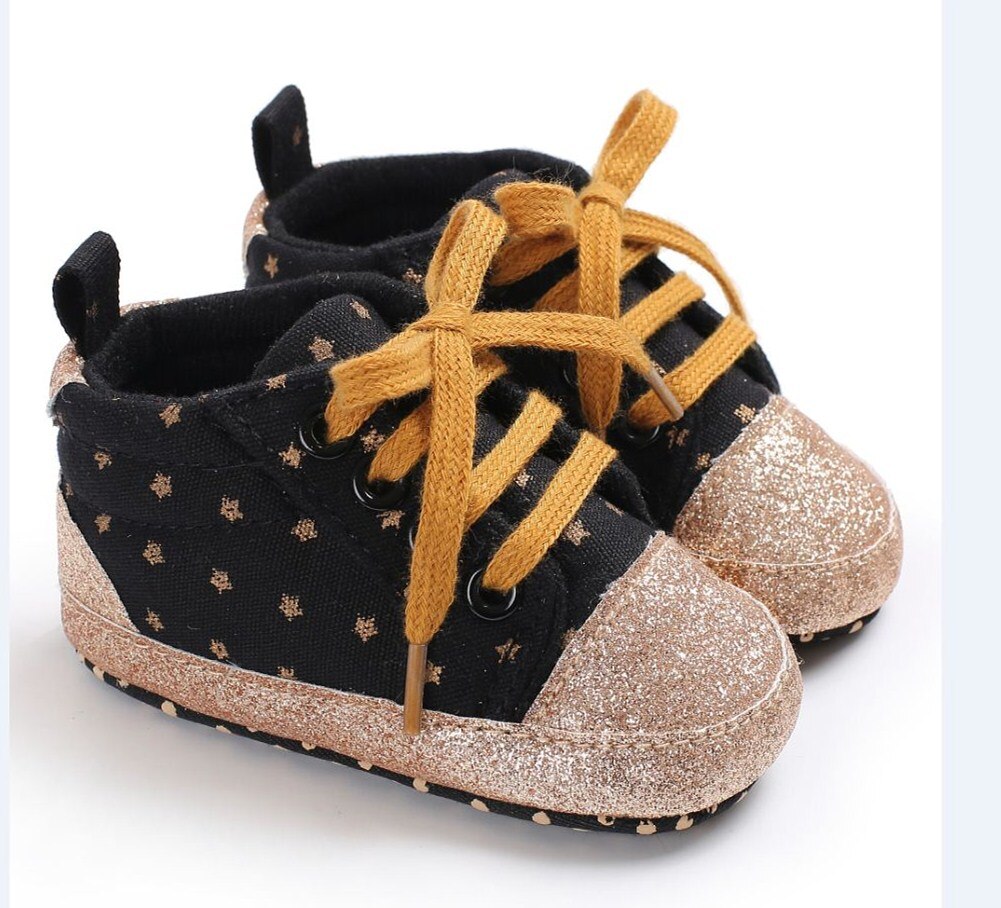 Pasgeborenen Jongens Meisjes Zachte Zool Schoenen Baby Laarzen Anti-slip Sneakers 0-18 M: Black / 13-18 months