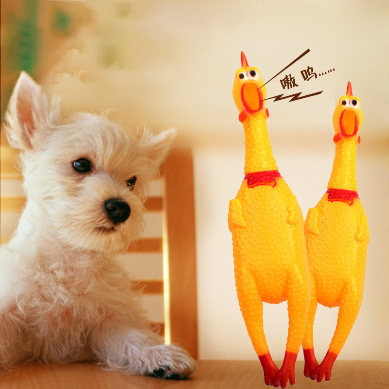 Pet Toy Rooster Screaming Rubber Chicken Shrilling Cock Attractive Dog Cat Toy Dogs Chew Toys Dog Toys