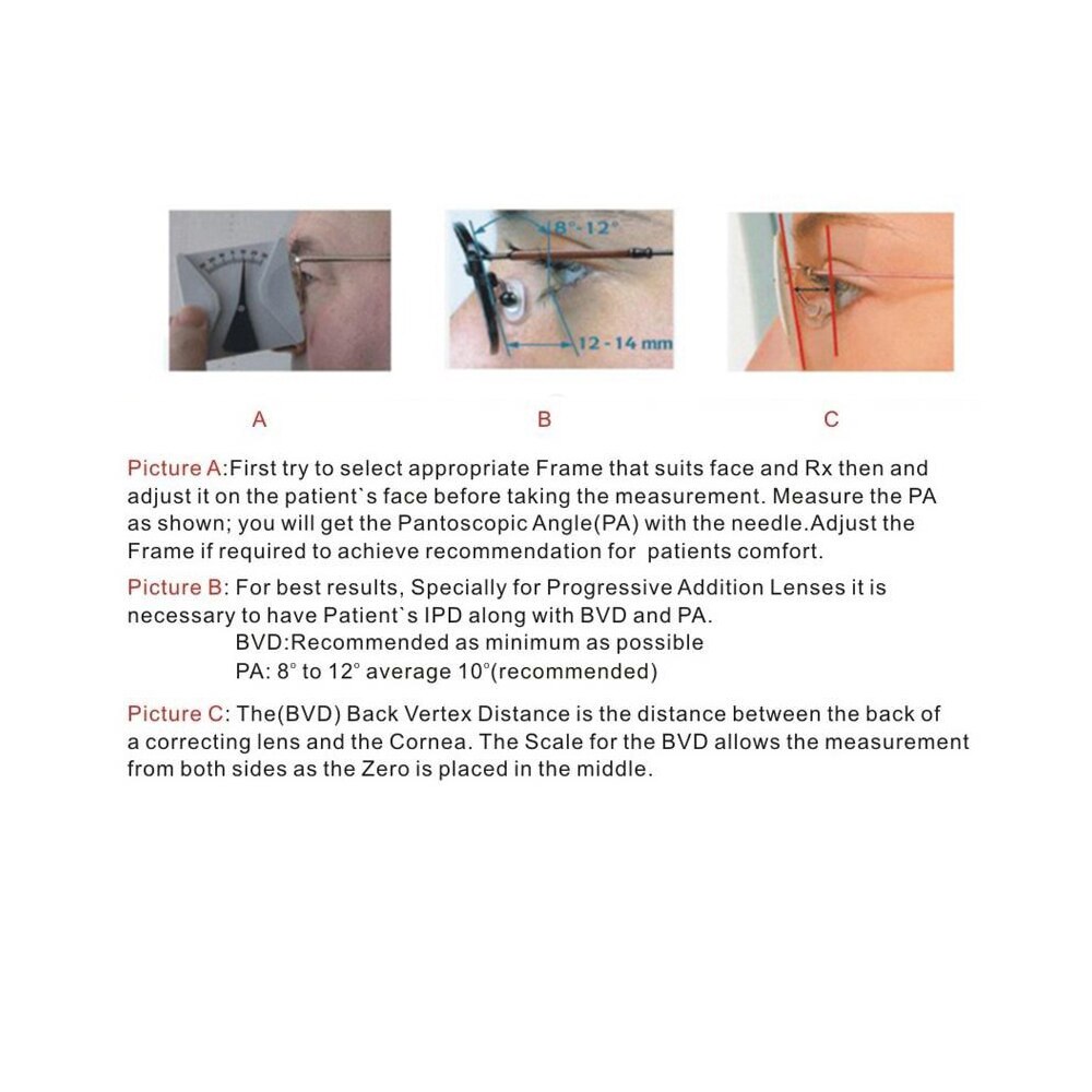 2pcs Glasses Measuring Tool Protractor Eyeglass Angle Ruler For Measuring Pantoscopic Angle