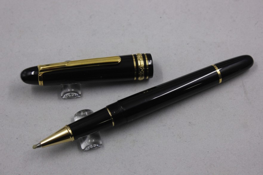 Luxus Stift MB Monte Schwarz Harz Gold und Silber Meisterstuck 145 Rolle Ball Blance Unterschrift Brunnen Stift Büro Liefert