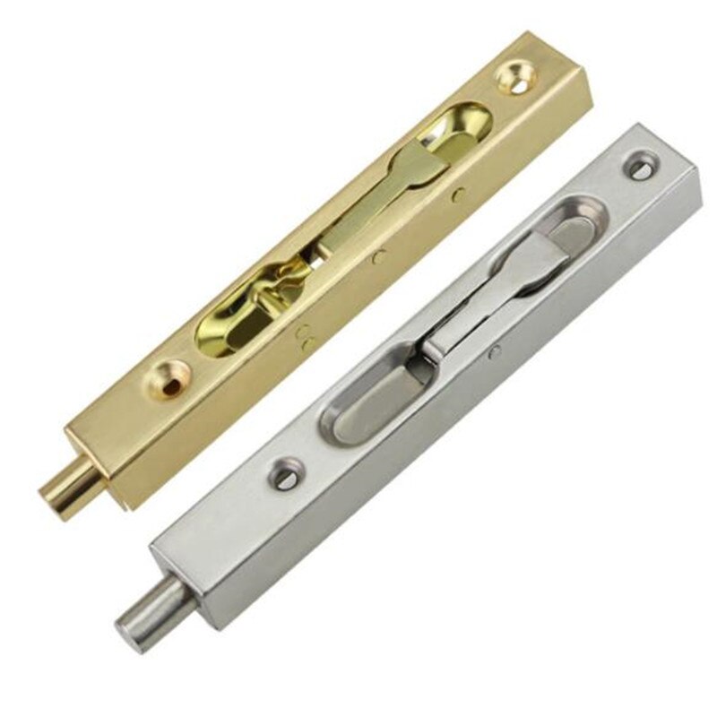 6inch Brushed Stainless Steel Dark Pin Box Door Bolts Flush Bolts Security Anti-Theft Door Latches Buckles Hardware