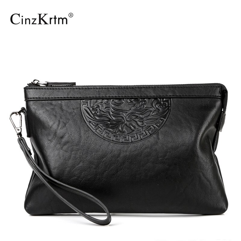 Heren clutch zakelijke handtas heren envelop messenger bag casual reistas multifunctionele herentas: Zwart