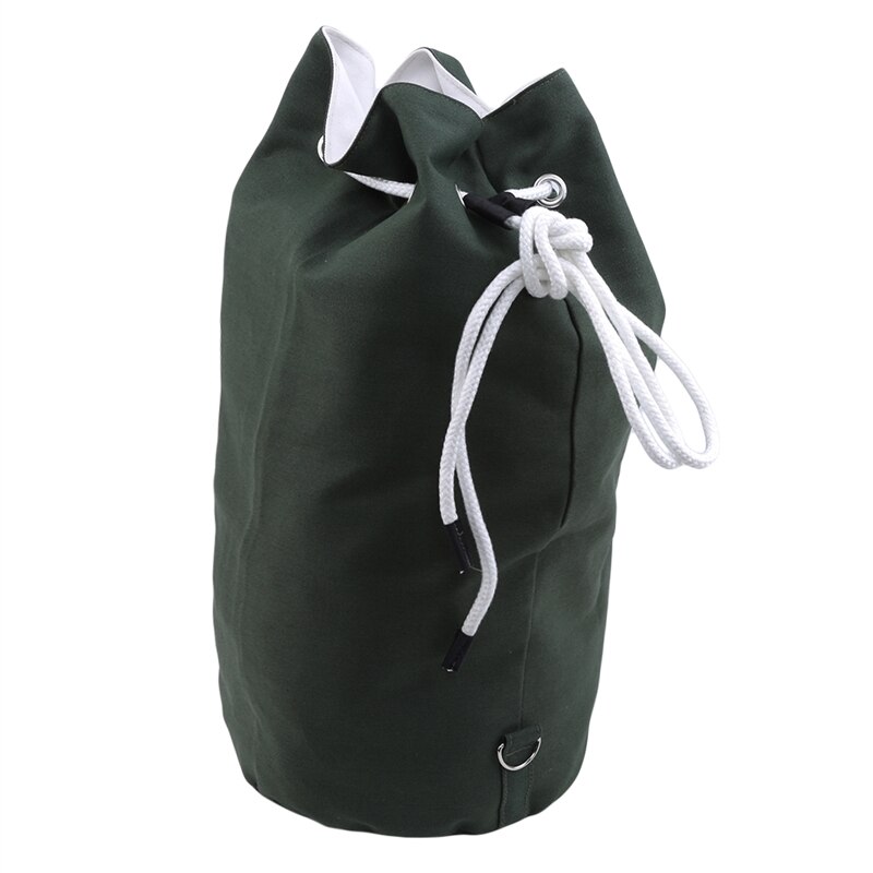 Canvas Sports Bags Lanyard Bucket Gym Bag for Men Drawstring Bag Outdoor Basketball Backpacks Training Bag: army green