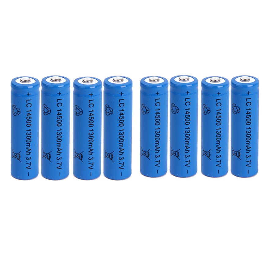 8 Stks/partij Shseja Hoge Capaciteit 14500 Batterij 3.7V 1300 Mah Oplaadbare Li-Ion Batterij Voor Led Zaklamp Batery Batterij