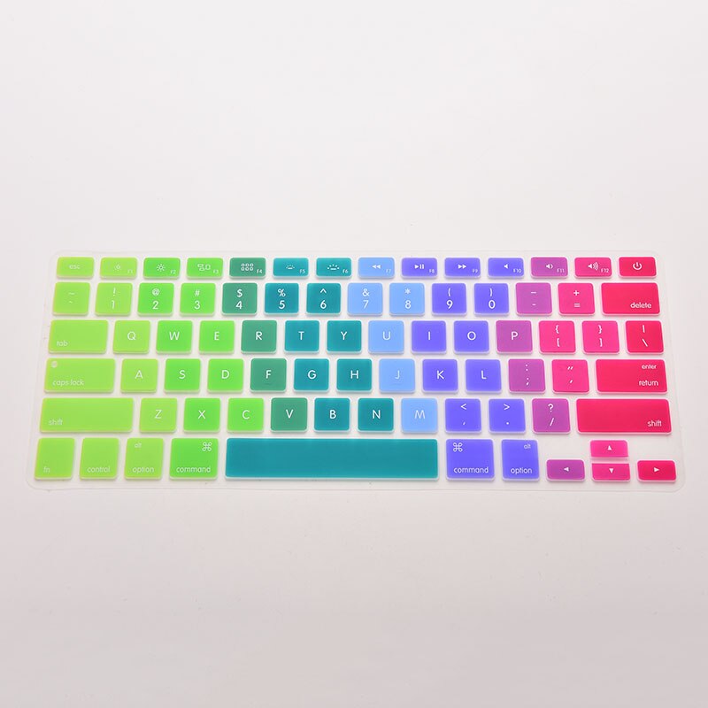Silicone Rainbow Keyboard Skin Cover For Macbook Air Mac 13"15"17" US
