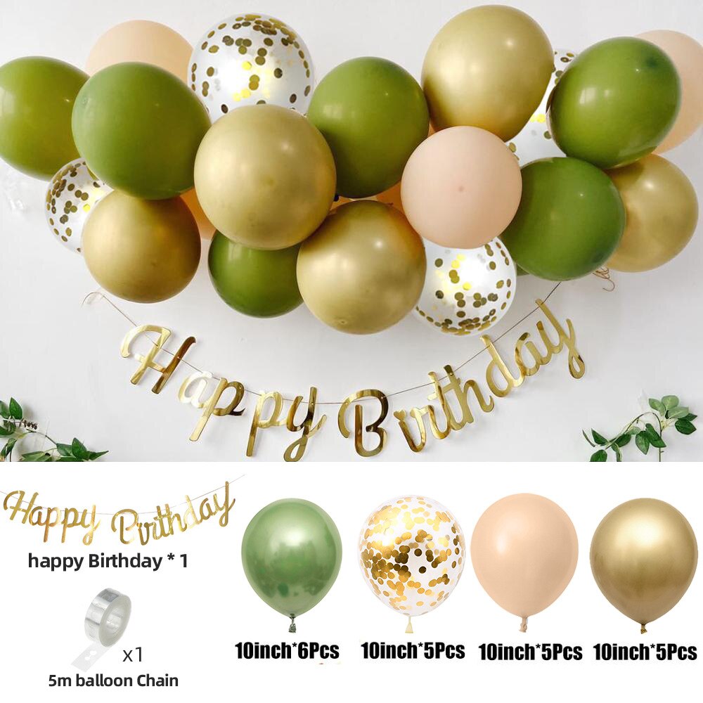 Juego de arco de globos, guirnalda de globos verde y rosa, confeti, soporte para decoración de boda, de cumpleaños, 117 Uds.: 23