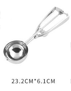 4/5/6cm Stainless Steel Spring Handle Ice Cream Mashed Potato Cookie Scoop Spoon Stainless Steel Ice Cream Spoons: L