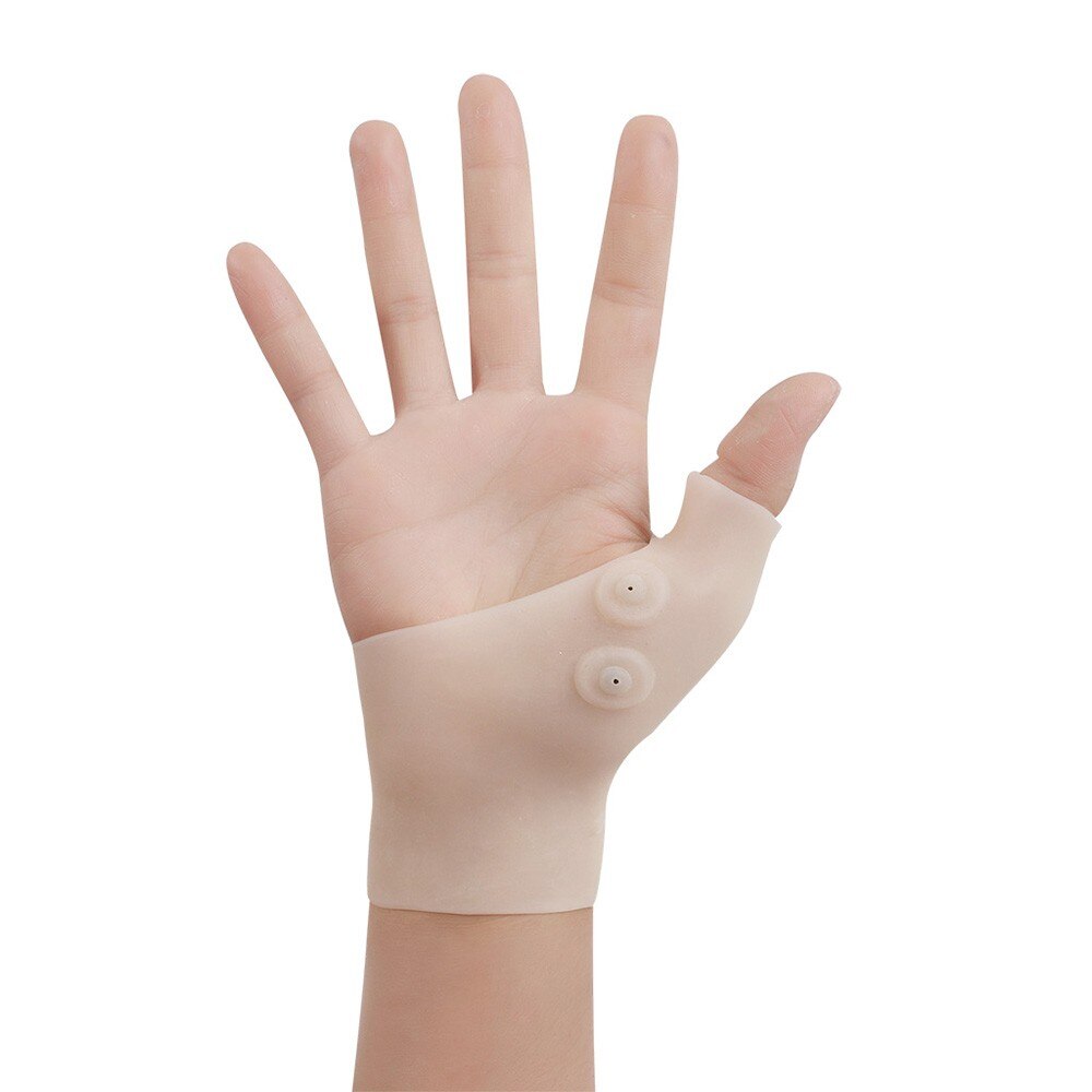 1Pc Siliconen Compressie Handschoen Enkele Magnetische Therapie Handschoen Polssteun Brace Met Duim Gat Voor Artritis Pijn