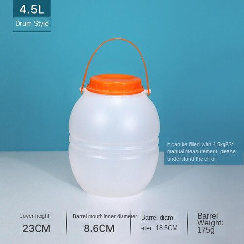 Seau en plastique translucide avec poignée et couvercle, conteneur de stockage des aliments, de l'eau et des céréales, organisateur de cuisine domestique wj51953: 4.5L-A