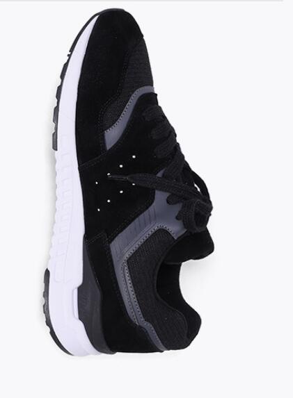 Xiaomi Mijia 90 points leather retro shoes casual sports shoes breathable refreshing mesh men's Running shoes: Black / 7