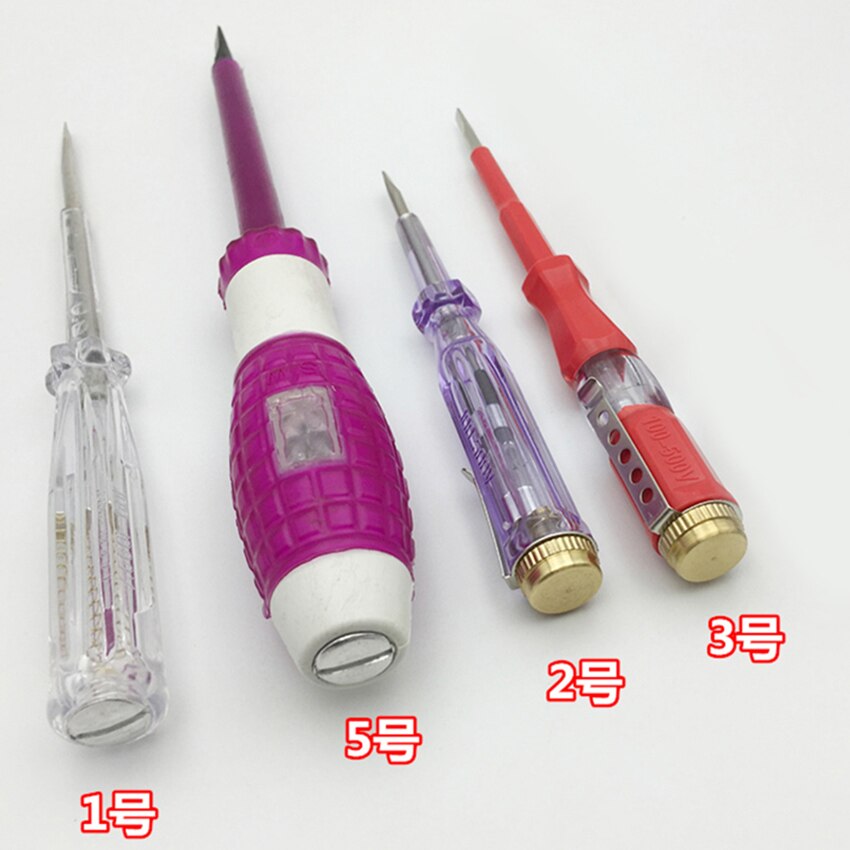 Dual-use Slotted Screwdriver Test Pencil Durable Test Pencil Electric Test Tester Multifunction Electrician Test Pen tool 5 type