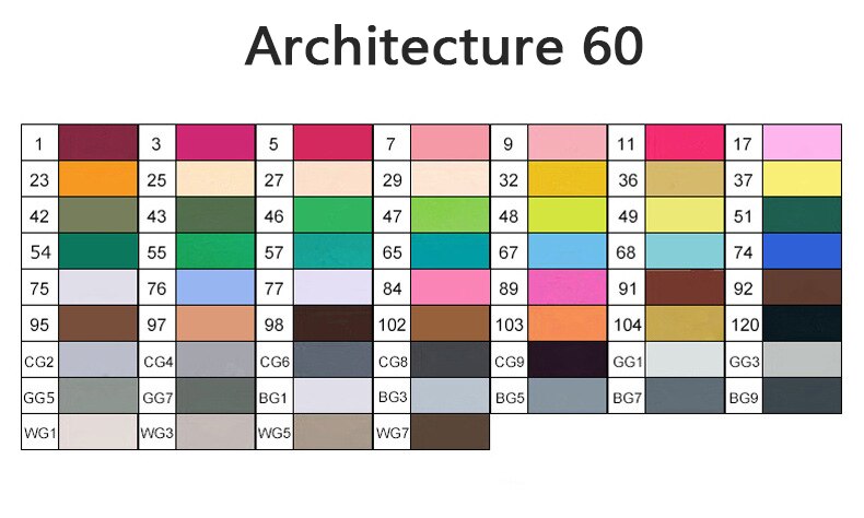 60 farbe TOUCHNEW Art Marker Stifte für Künstler Zeichnen, Skizzieren, Illustration, Mango, , Archiecture, interior: architect 60 color