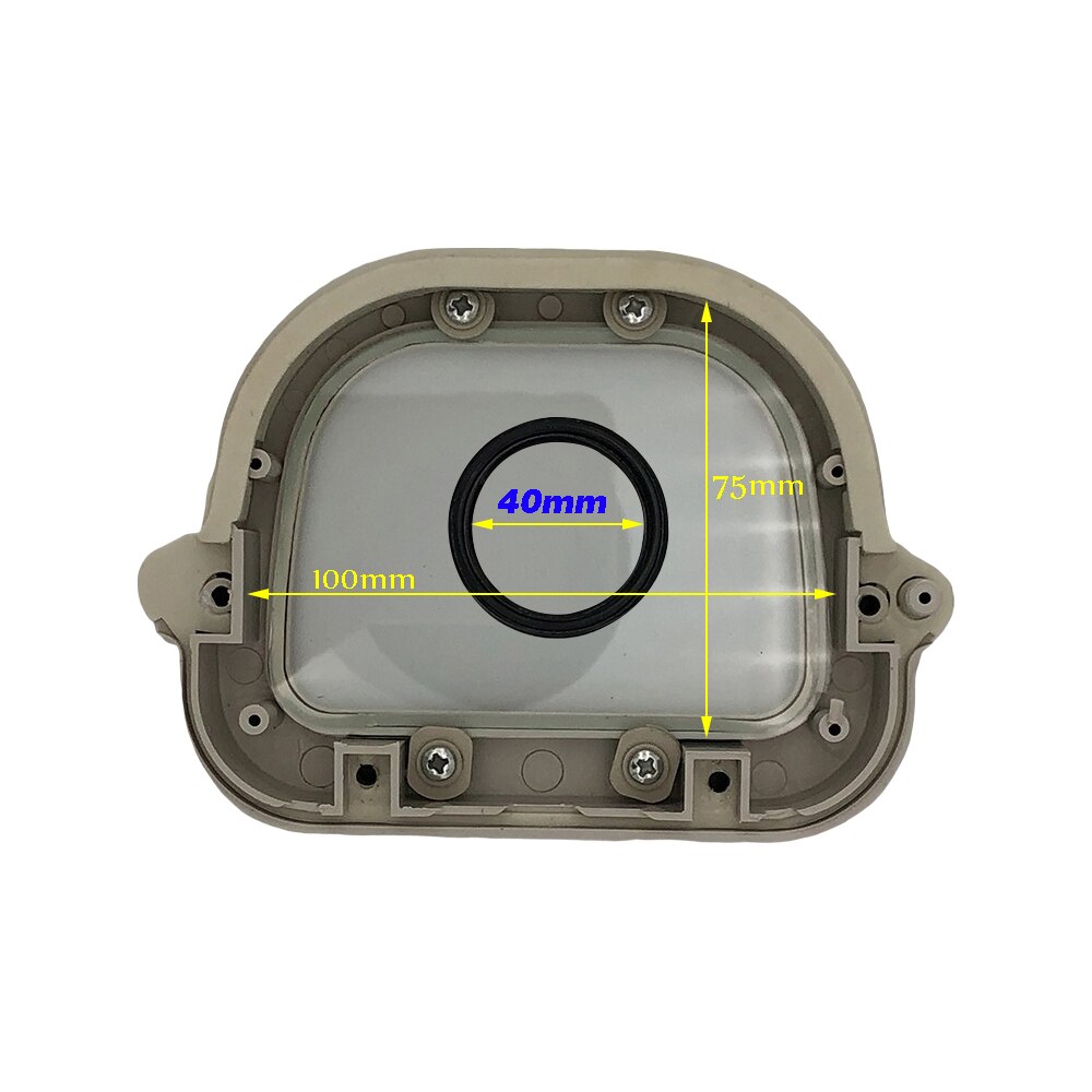 6inch Outdoor Aluminum Security Camera Casing Waterproof Enclosure with 40mm Glass Lens Ring