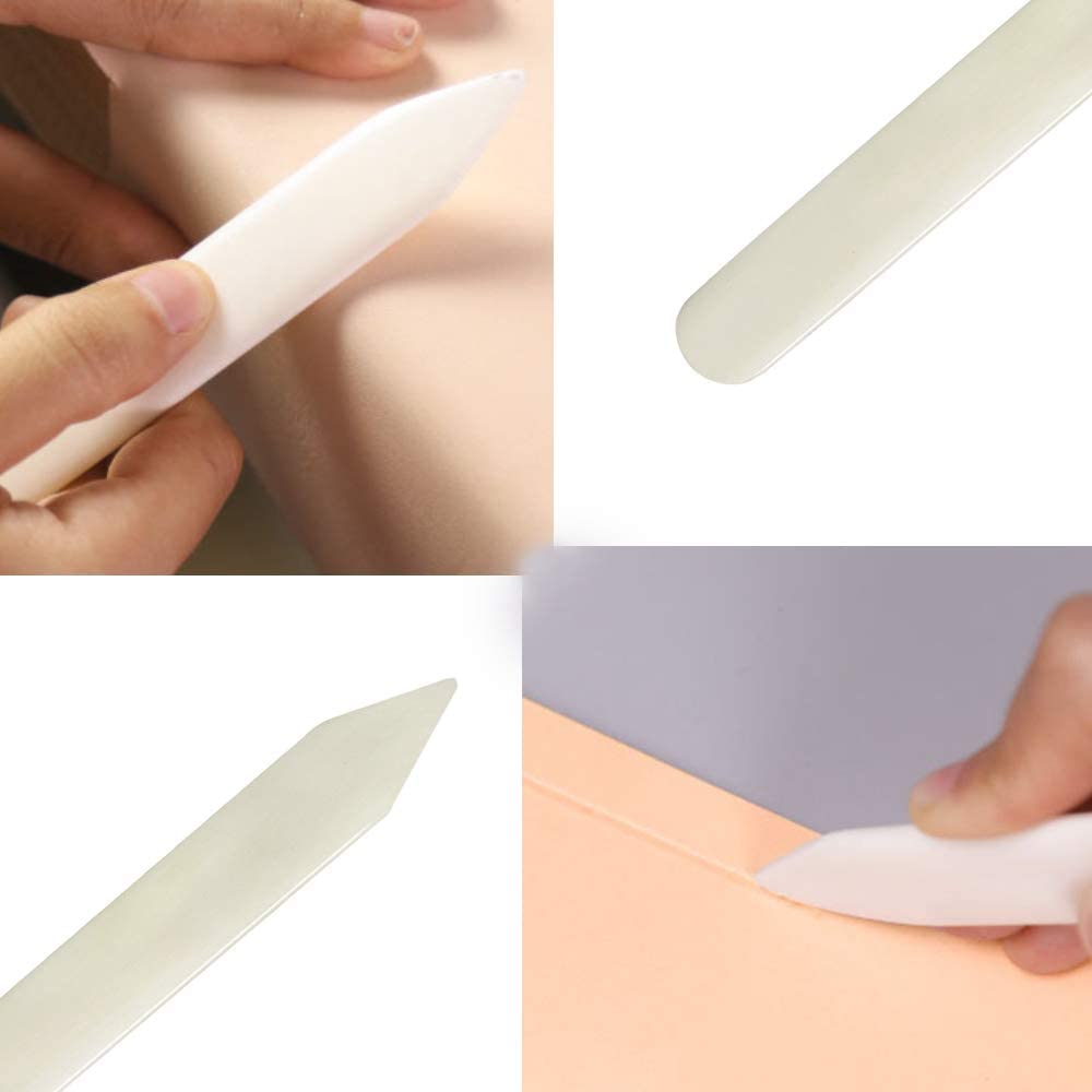 KAOBUY 3PCS Real Bone Folder Tool, Origami Paper Creaser Scoring Tool And Paper Crafting Supplies With Scrapbooking Scissors