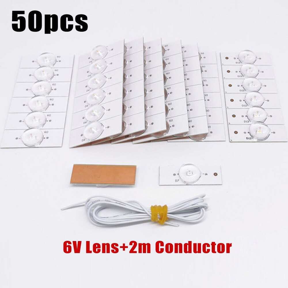 50 Pcs/Lot 3V 6V SMD lampe perles avec lentille optique Fliter pour 32-65 pouces LED TV réparation lampe perle Led bande lumineuse pièces accessoires