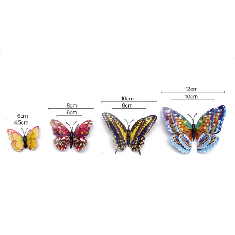 12pcs Luminous Butterfly Wall Stickers Decorations 3D Rainbow Stickers wall decor Animals glow in dark