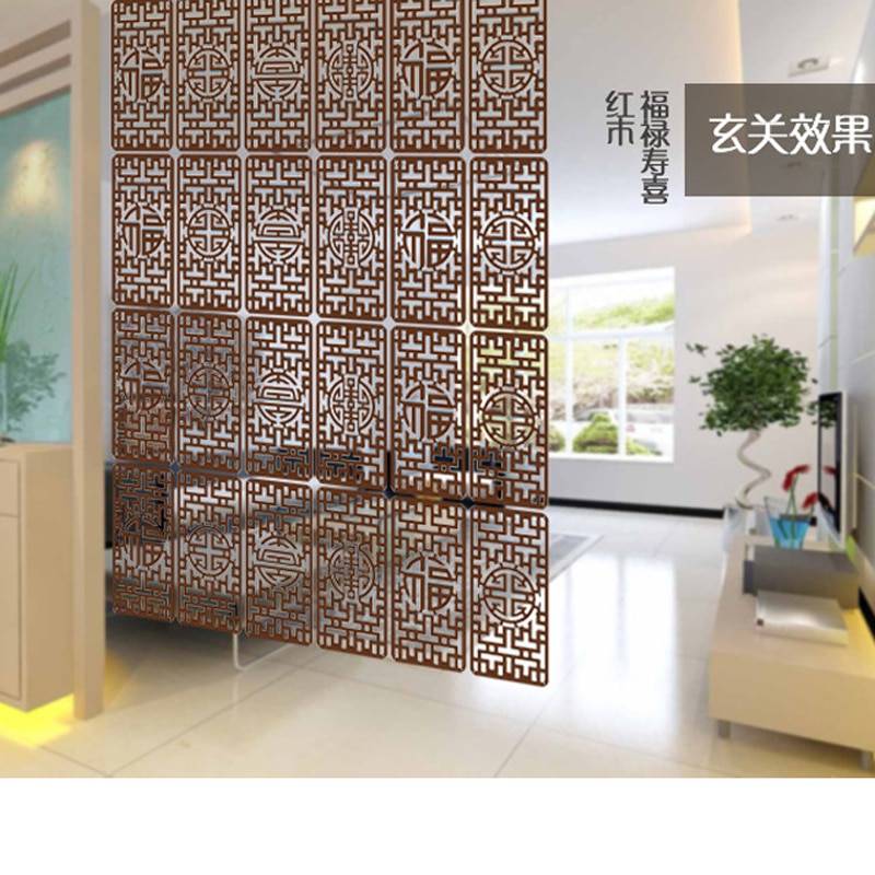 Chinese solid wood screen folding decoration partition hollowed hanging screen screen partition 19X39cm