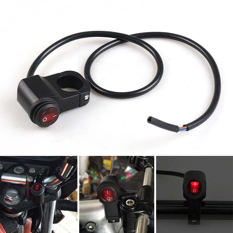 Botón de Control de manillar de motocicleta, interruptor simple/doble, aleación de aluminio eléctrica, Control de circuito de motocicleta a prueba de agua