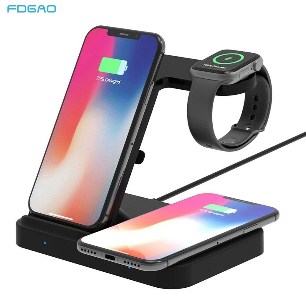 FDGAO 5 in 1 Senza Fili Del Caricatore Del Basamento 15W Stazione di Ricarica per Samsung galassia Ingranaggio Orologio Gemme per il iPhone di Mela iWatch Airpods pro