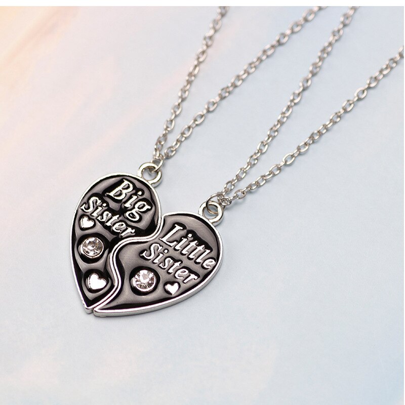 Collar con colgante de 2 piezas para Hermanas, joyería de rompecabezas de corazón roto, únicos, dijes, collares de pareja para hermana