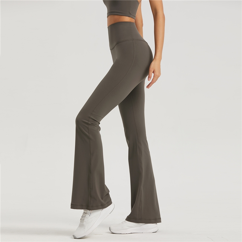 Hohe Taille aufflackern Gamaschen Frauen Freies Größe Yoga Hosen Hohe Taille Breite Bein Hosen Frauen Fitnessstudio Sport Ausgestellte Schlauch tanz Hosen: Beige
