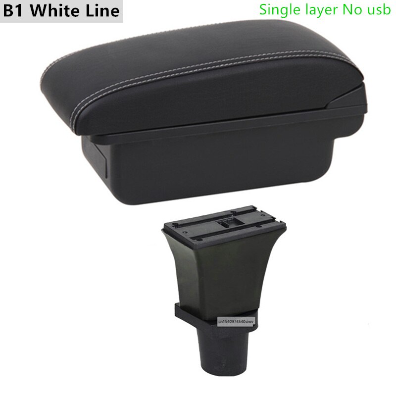 Car Armrest Box for Citroen C1 Special Retrofit Parts Center Storage Box with USB LED Light Accessories: B1 White Line