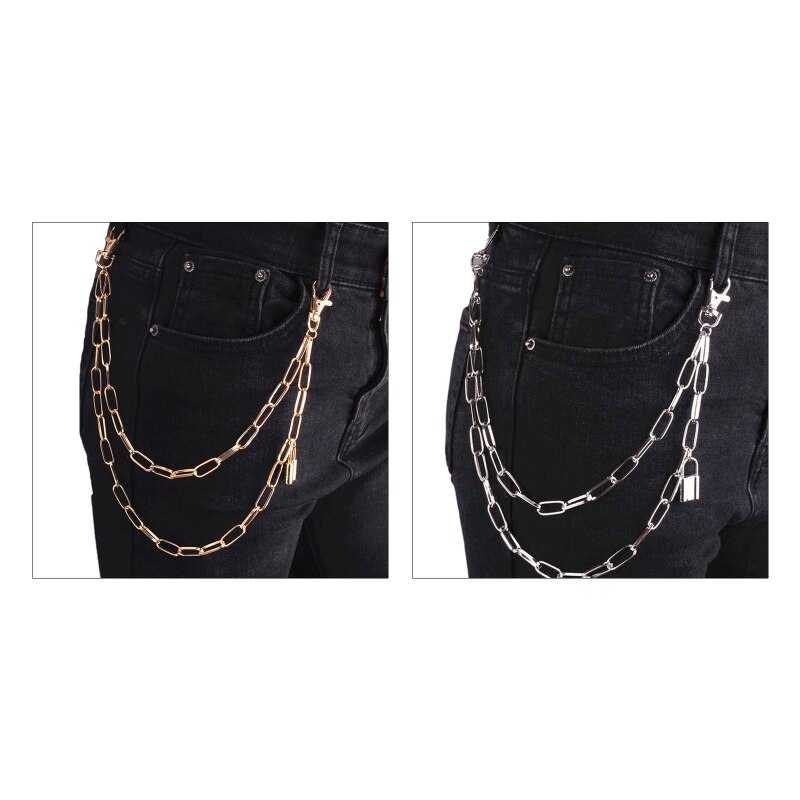 ZWEBY Ketting voor Jeans Nachtclub Hip-Hop Stijl Meerlaagse Schedel