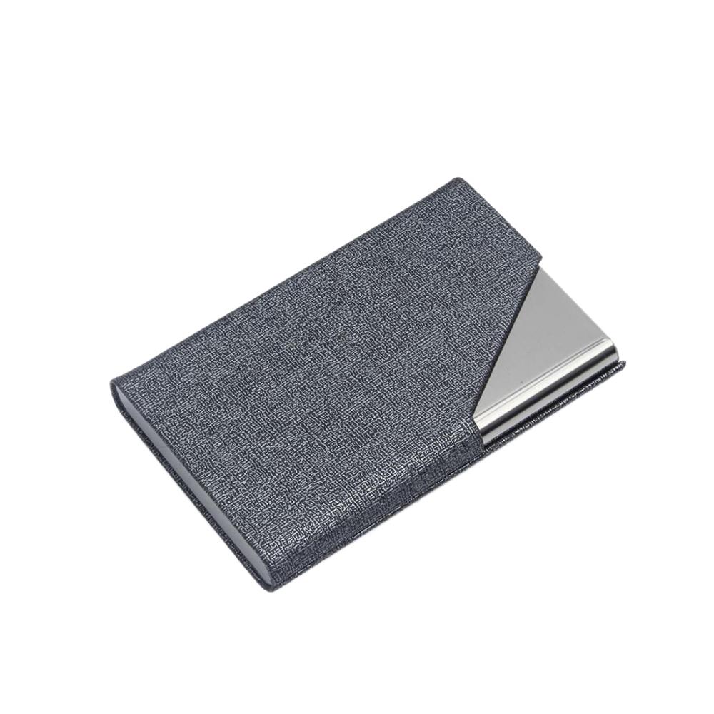 Metal Business Card Case Portable Holder Desktop Storage Business Simple And Calm: Light Grey