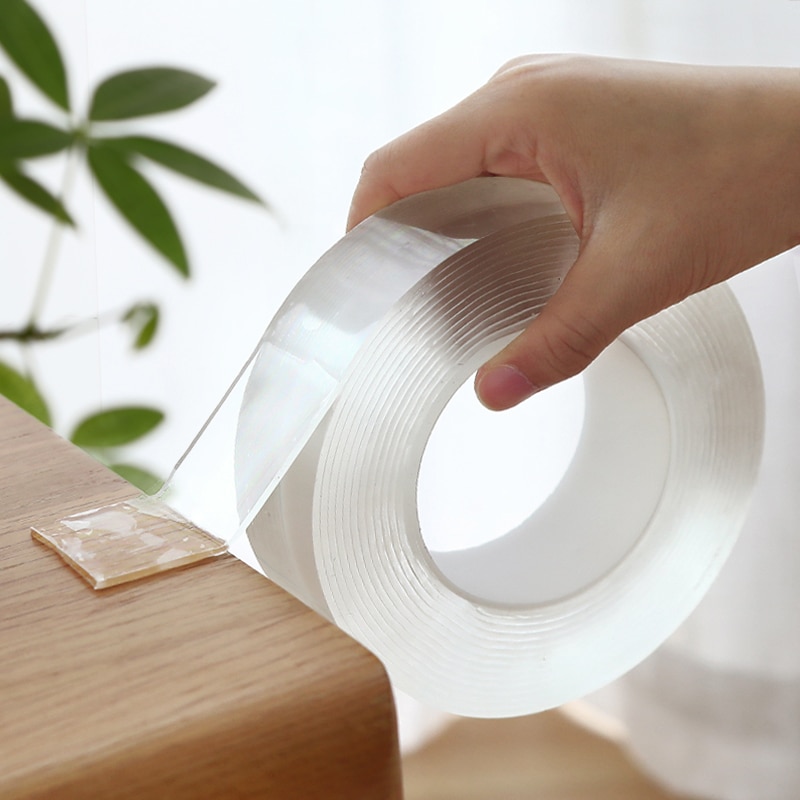1m/2m/3m/5m nano magisk tape dobbeltsidet tape gennemsigtig notrace genanvendelig vandtæt tape, der kan rengøres hjem gekkotape