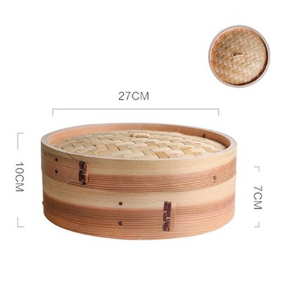 Round Bamboo Steamer For Chinese Food Xiaolongbao Jiaozi Steam Bread Safe Healthy China Style Bamboo Wooded Cooker Steamed Grid: bamboo steamer-7