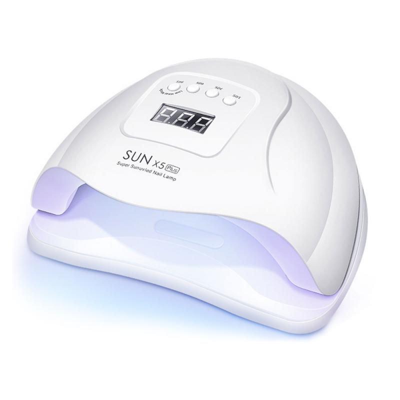 Lámpara de uñas LED UV para secar esmalte de uñas en Gel, efecto hielo, pantalla LCD, 110W, autodetección: white EU Plug